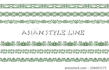 Asian style line 08 (green) Asian style line 08 (green) 106603173