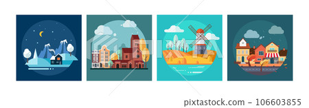 Different Landscape and Scene View Icon Vector Set Different Landscape and Scene View Icon Vector Set 106603855