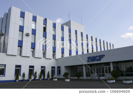 SKF logo above entrance of factory 106604609