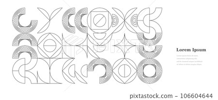 幾何抽象復古包豪斯背景透明 幾何抽象復古包豪斯背景透明 106604644