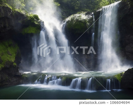Landscape with waterfall AI image 106604694
