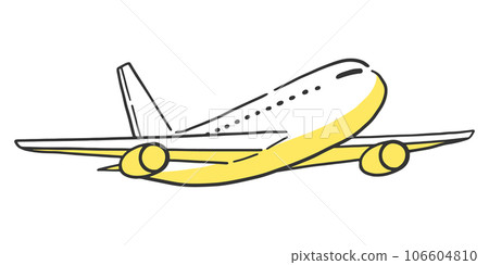 從對角線側面看的飛機構圖插圖素材 106604810