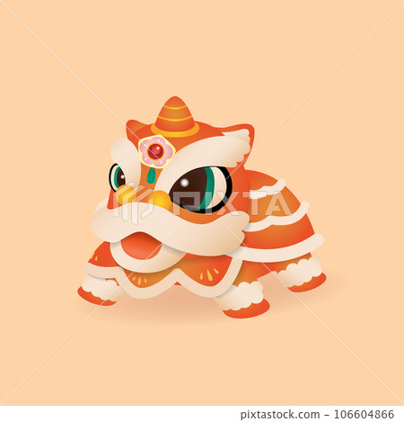 Cute Chinese new year lion dance Cute Chinese new year lion dance 106604866