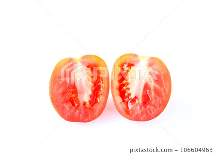 Red tomatos isolated on white background 106604963