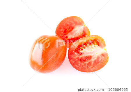 Red tomatos isolated on white background 106604965