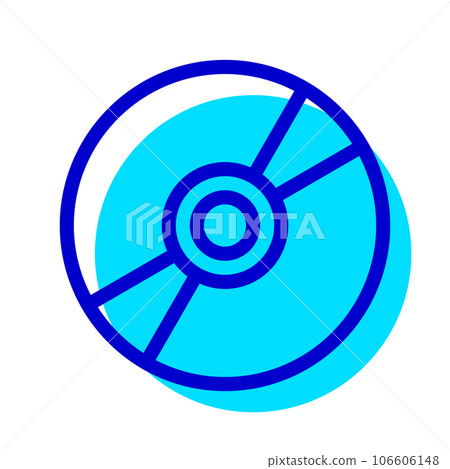 Two-color style icon representing content, CD 106606148