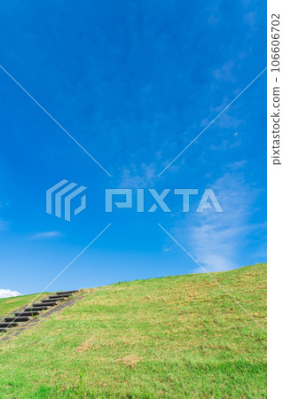 天空和草地背景素材 106606702