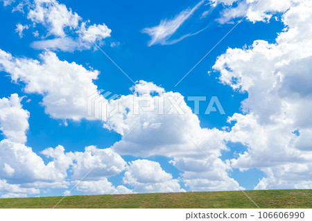 天空和草地背景素材 106606990