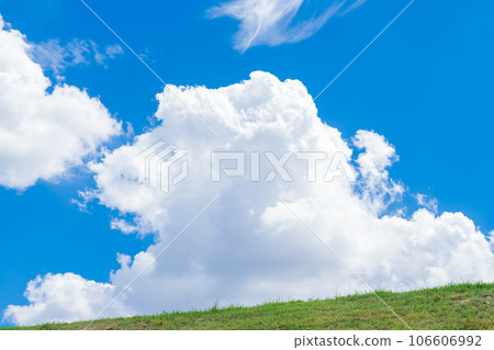 Sky and grass background material 106606992