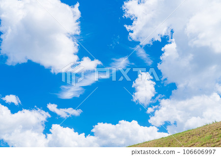 天空和草地背景素材 106606997