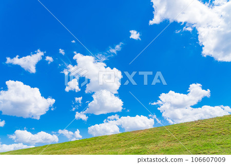 Sky and grass background material Sky and grass background material 106607009