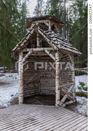 Small birch house located in Monrepos Park, Vyborg Small birch house located in Monrepos Park, Vyborg 106607347