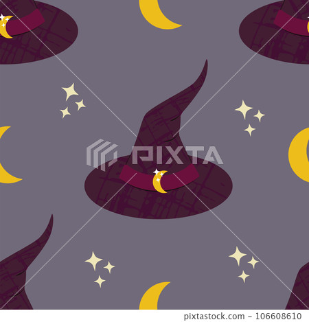 Halloween vector seamless pattern with witch hats Halloween vector seamless pattern with witch hats 106608610
