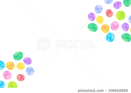 Colorful watercolor frame background material polka dot pattern 106608900