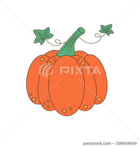 Cute orange pumpkin. Autumn Thanksgiving pumpkin 106609699