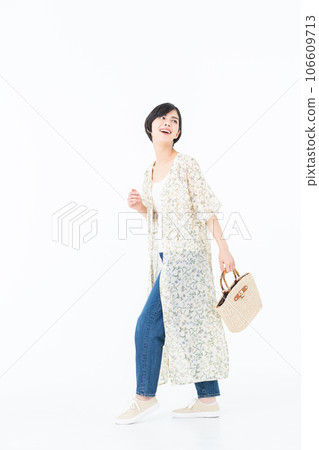 A young woman walking A young woman walking 106609713