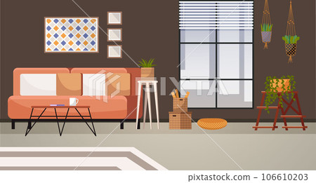 Home office. Interior vector illustration. Work from home. Room serves as sanctuary for creativity and productivity Workspace designed to enhance concentration and minimize distractions Furniture 106610203