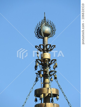 Tendai sect “Chohoji” in Tsuyama City, Okayama Prefecture: Sorin of the Tahoto Pagoda Tendai sect “Chohoji” in Tsuyama City, Okayama Prefecture: Sorin of the Tahoto Pagoda 106610310