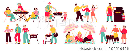 Barbecue Flat Color Set 106610426
