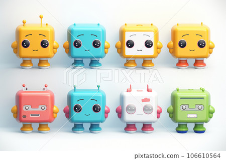 Cute robot (3D pictogram) 106610564