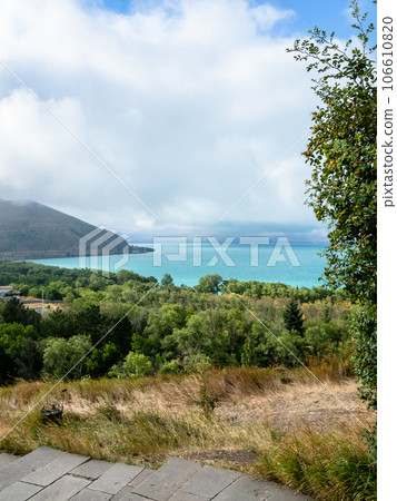 view of shore of Lake Sevan near Sevan peninsula 106610820
