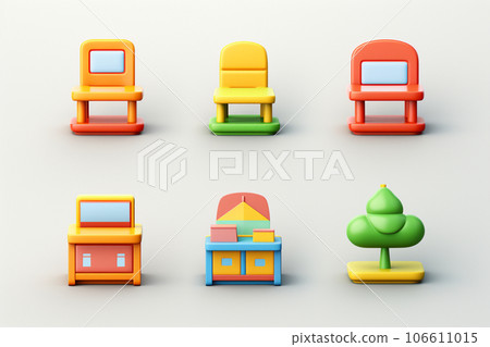 Fun kindergarten (3D pictograph) Fun kindergarten (3D pictograph) 106611015