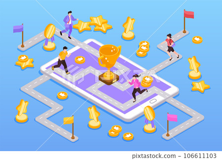 Gamification Isometric Concept 106611103