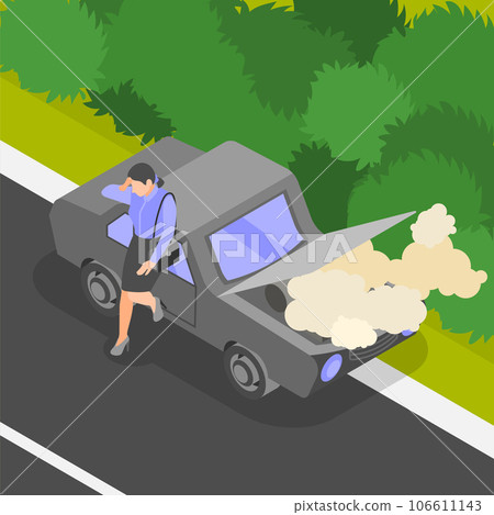 Traffic Accident Isometric Background Traffic Accident Isometric Background 106611143