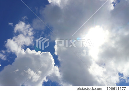 夏天，藍天白雲和陽光，只有天空 106611377