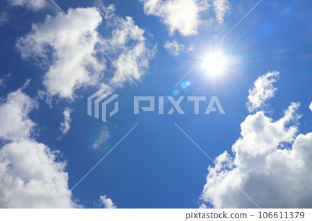 夏天，藍天白雲和陽光，只有天空 106611379