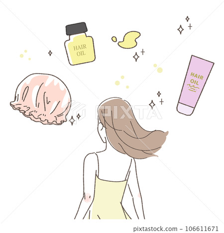 Night hair care illustration set 106611671
