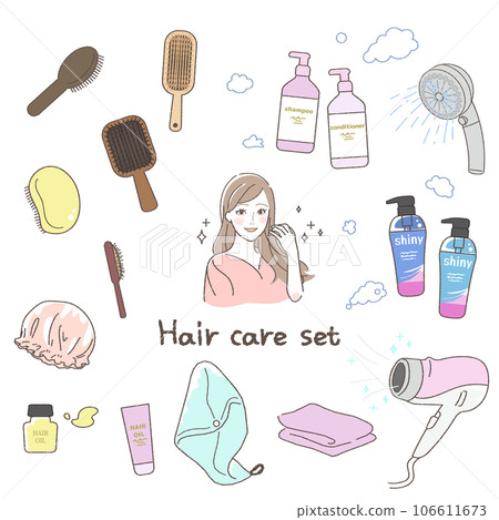 頭髮護理插圖集 頭髮護理插圖集 106611673