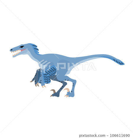 Velociraptor illustration in landscape orientation (no main lines) / Dinosaur, picture book, cute material 106611690