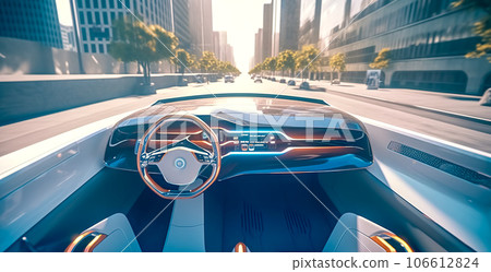 futuristic car interior design with modern technologies 106612824