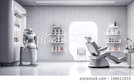 beauty salon served by robots, body care in the modern world 106612835