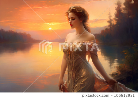 被夕陽照亮的半個女人 106612951