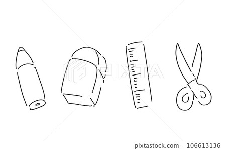 Loose simple stationery set line drawing Loose simple stationery set line drawing 106613136