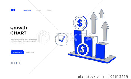 Growth chart of cash. Business financial trading 106613319