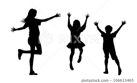 Silhouette of mother and child jumping Silhouette of mother and child jumping 106613465