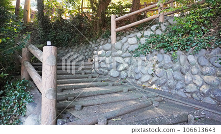 Stone-paved stairs in Nomanjiyama Park (Yoshida Town, Haibara District, Shizuoka Prefecture) 106613643