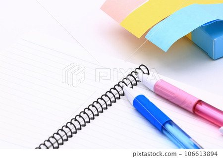 Image of mechanical pencil and sticky notes 106613894
