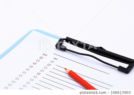 Image of questionnaire form/check sheet 106613903