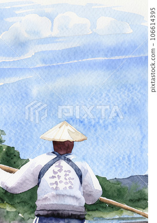 River rafting/Line descent/Illustration of a boatman River rafting/Line descent/Illustration of a boatman 106614395