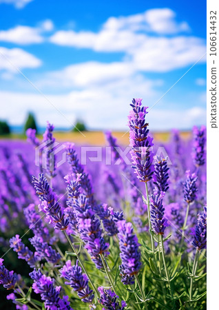 Lavender field close-up on a summer day. 106614432