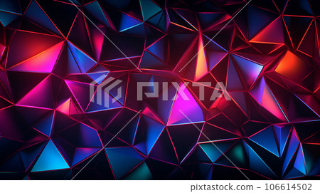 Neon Rainbow Low Polygon Seamless Pattern. Dark Background With Glowing  Sparkling Laser Triangle Net In Spectrum Colors. Modern Technology  Connecting Graph With Shinning Points. Royalty Free SVG, Cliparts, Vectors,  and Stock Illustration.