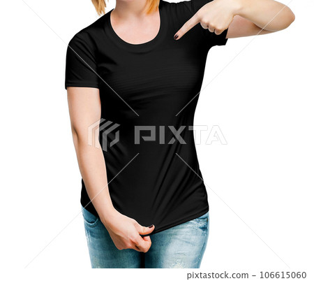 girl in black t-shirt girl in black t-shirt 106615060