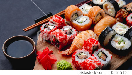 Colorful sushi maki set 106615101