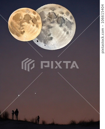 full moon shining in full moon night full moon shining in full moon night 106615404