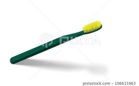 Cut out green toothbrush. Hygiene and daily teeth protection 106615963