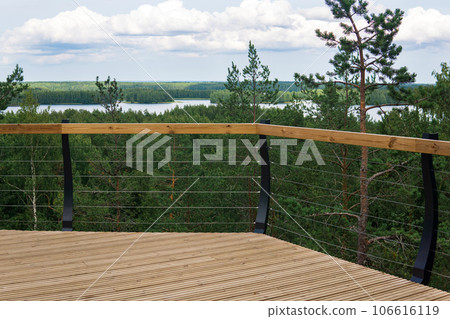 wooden walkways on the tourist route in the reserve, environmental protection wooden walkways on the tourist route in the reserve, environmental protection 106616119